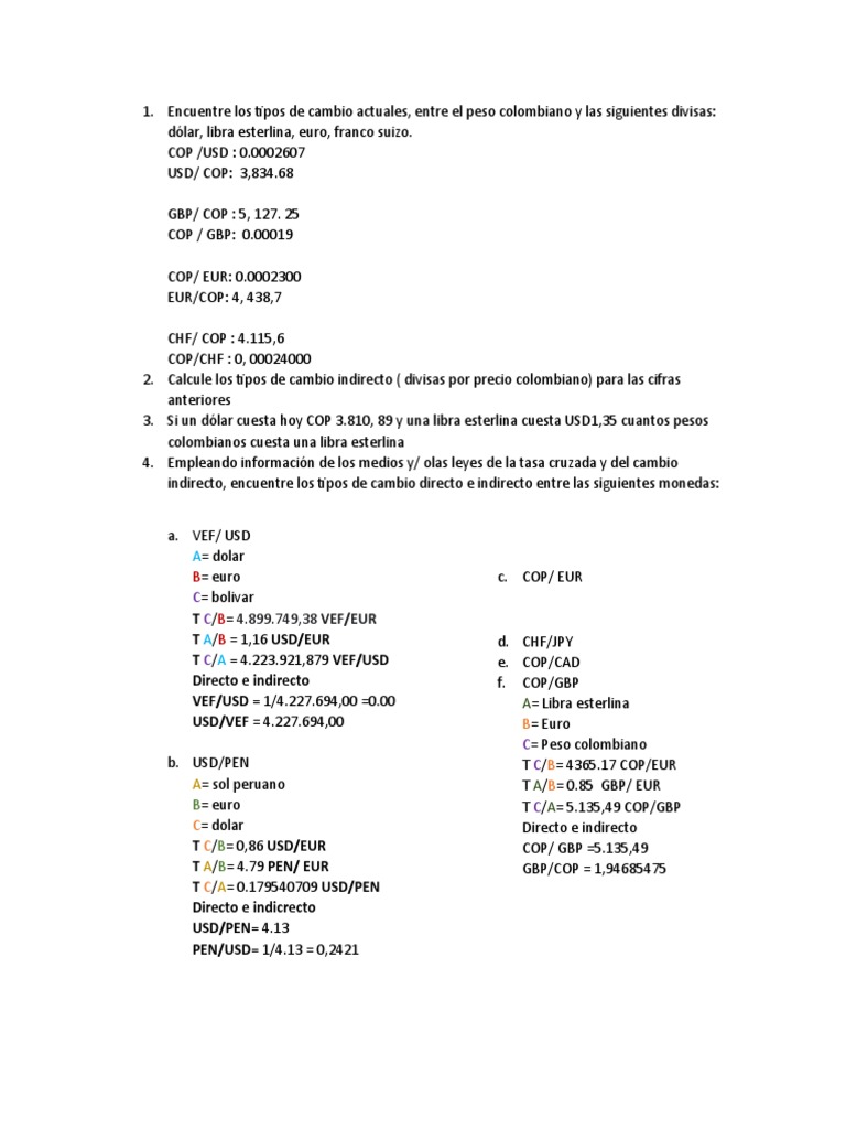 Tipos de Cambio Actuales | PDF | Libra esterlina | Tipo de cambio