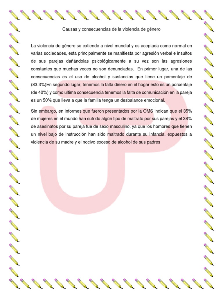 Causas y Consecuencias de La Violencia de Género | PDF