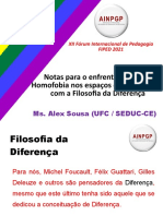 APRESENTAÇÃO FIPED_Notas para o enfrentamento da  Homofobia nos espaços educacionais com a Filosofia da Diferença_Ms Alex Sousa_