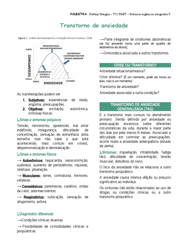 Transtornos de Ansiedade Comuns | PDF | Ansiedade | Transtorno de pânico