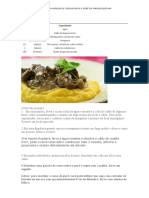 Iscas de Filé Mignon Com Molho de Gorgonzola e Purê de Mandioquinha