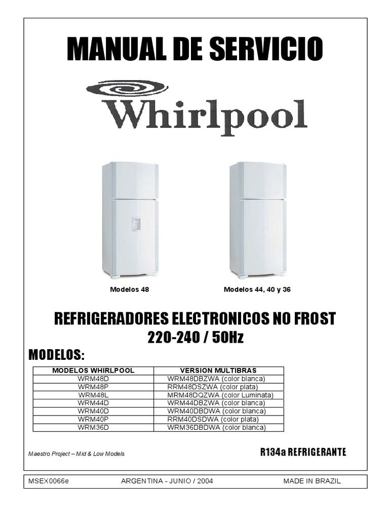 Whirlpool+36 40 44 48 | PDF | Electrónica | Refrigerador