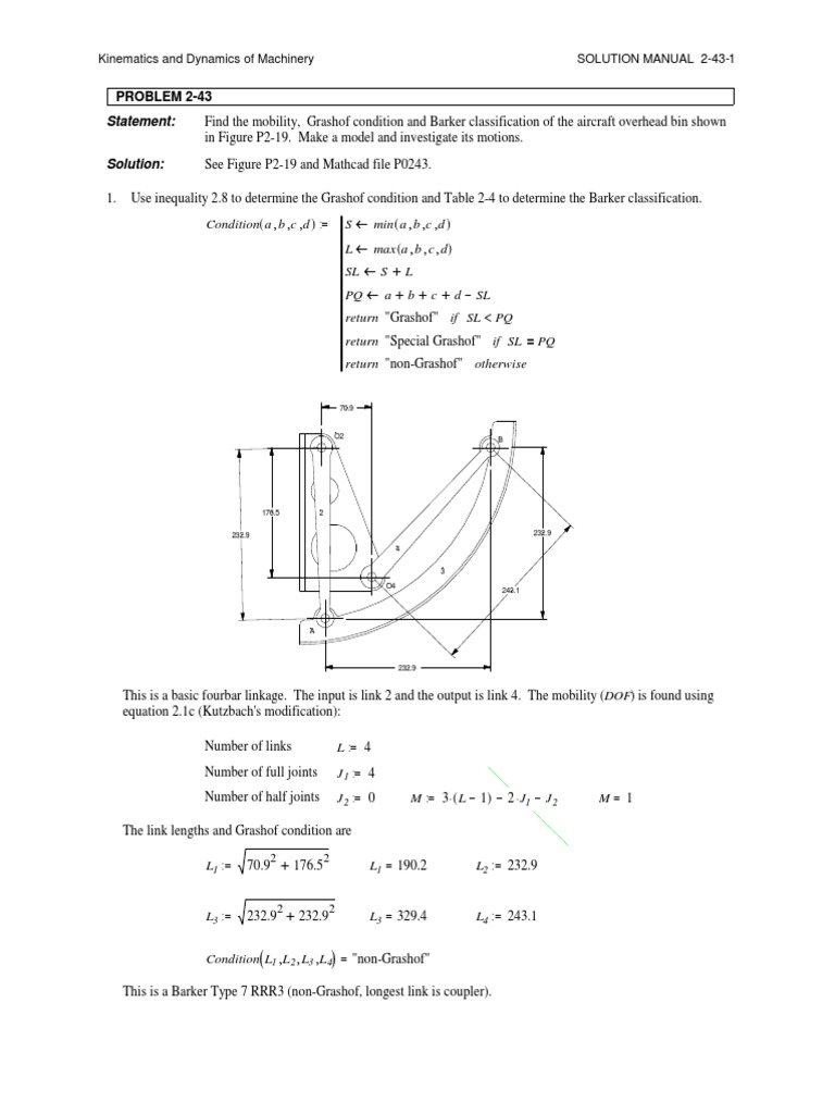 Statement:: PROBLEM 2-43 | PDF | Mechanical Engineering | Machines