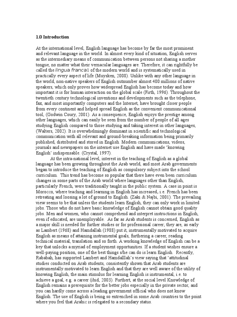 Importance of English in the Arab World | PDF | English Language | Arabic