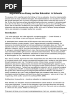 Argumentative Essay On Sex Education in Schools