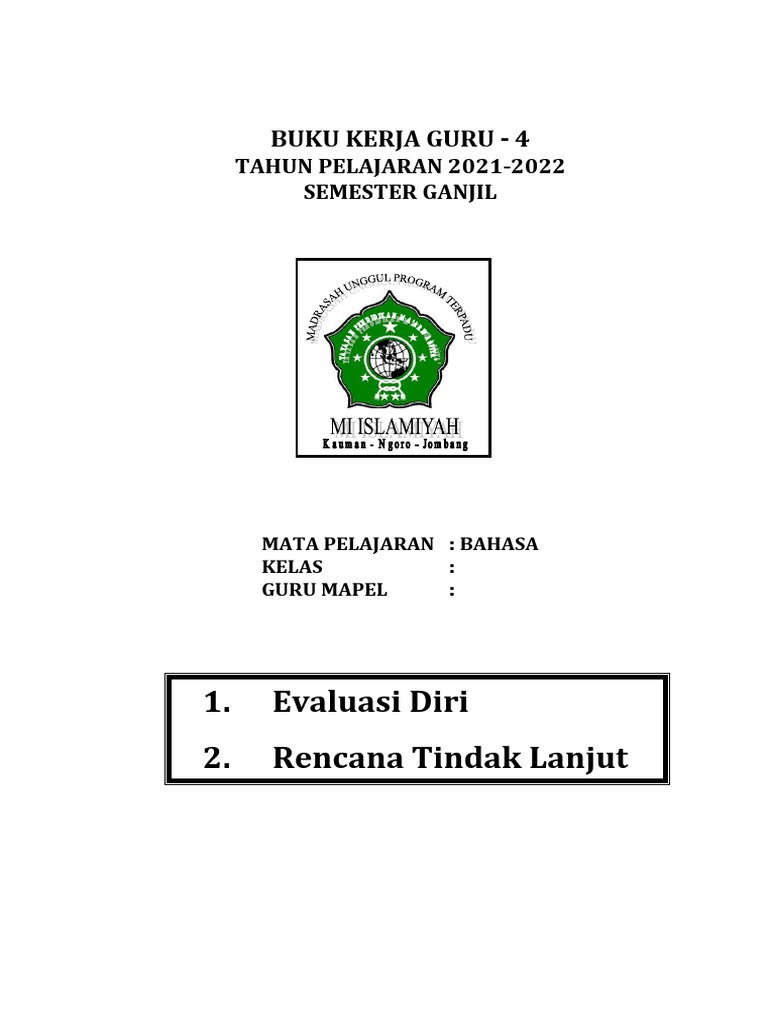 Rencana Tindak Lanjut Guru Buku Kerja 4 | PDF | Karier & Perkembangan ...