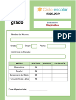 Examen Diagnostico Tercer Grado 2020-2021