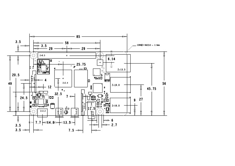 Raspberry Pi 4 Mechanical Drawing | PDF