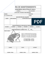 Bitácora mantenimiento equipos industriales