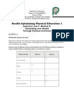 HOPE Module 8 - ACTIVITY - Optimizing Your Health Through Physical Activities