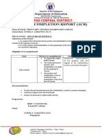 Activity Completion Report (Acr) : Capas Central District