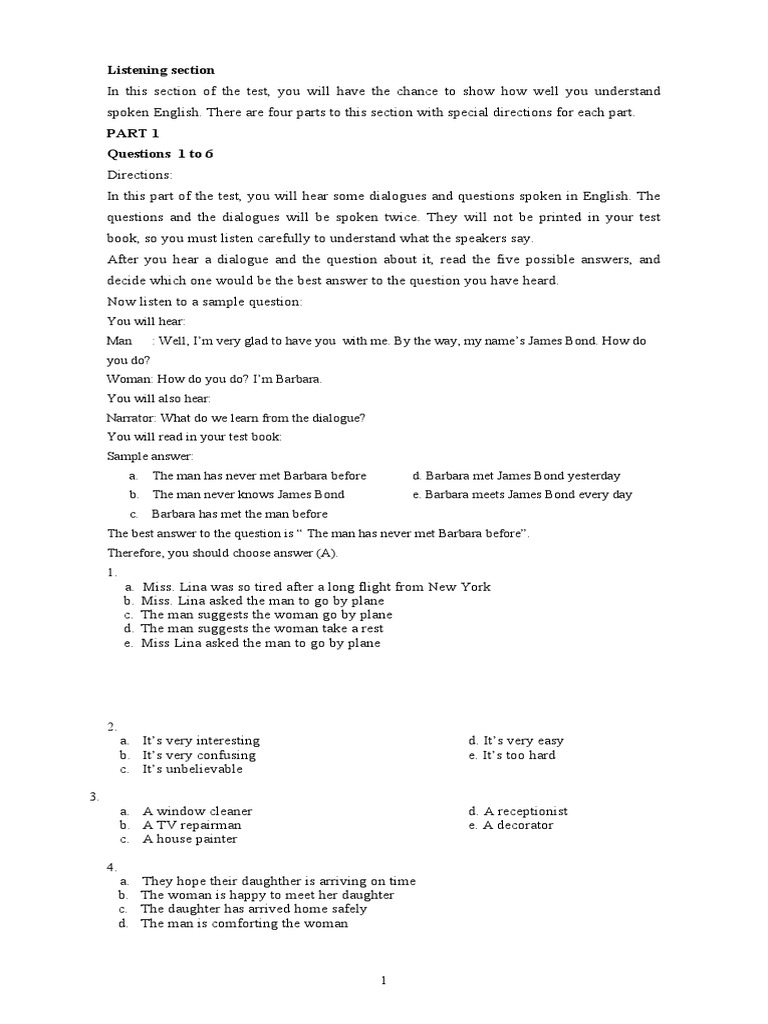 Listening and Reading Test Guide | PDF | Grammatical Tense | Newspapers