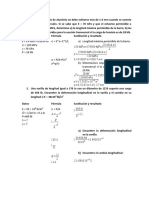 Barra de aluminio y varilla de acero: deformación y dimensiones