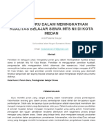 Peran Guru Dalam Meningkatkan Kualitas Belajar Siswa Mts Nii Di Kota Medan