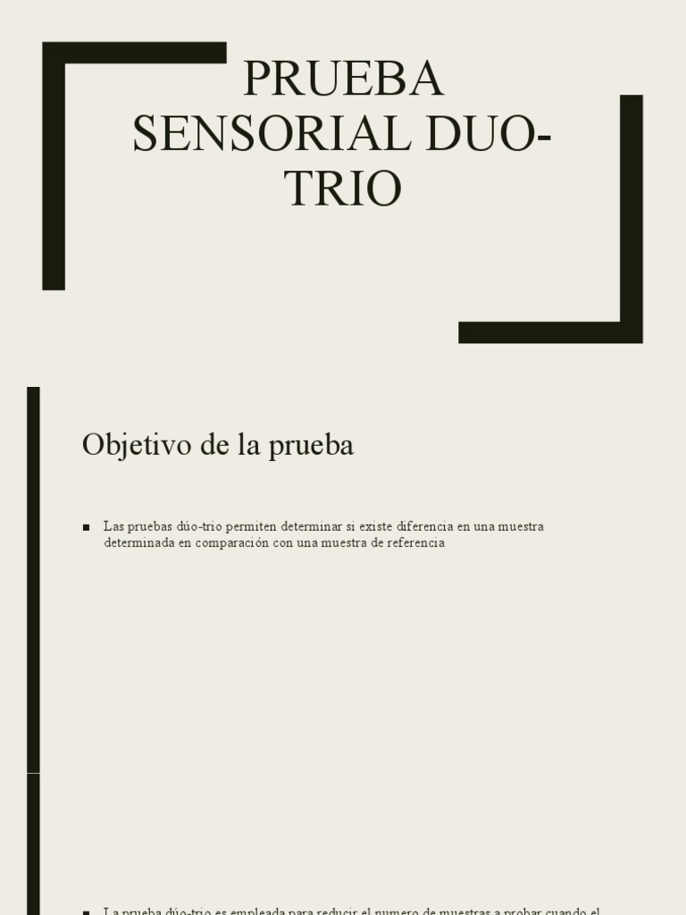 Prueba Sensorial Duo-Trio | PDF