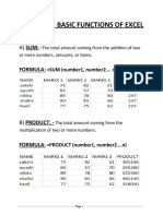 Basic Functions of Excel