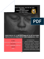 Consecuencias de La Violencia Faimliar en Los Trastornos Mentales en Los Niños, Niñas y Adolescentes en El Peru
