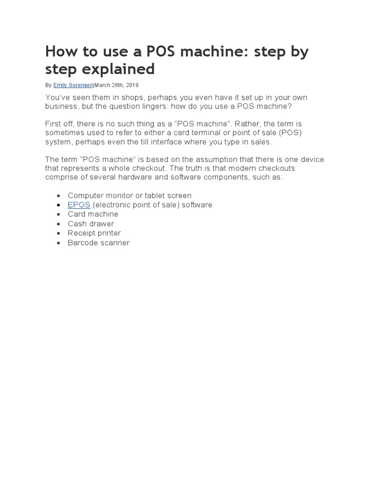 How to Use a POS Machine: A Guide | PDF | Point Of Sale | Money