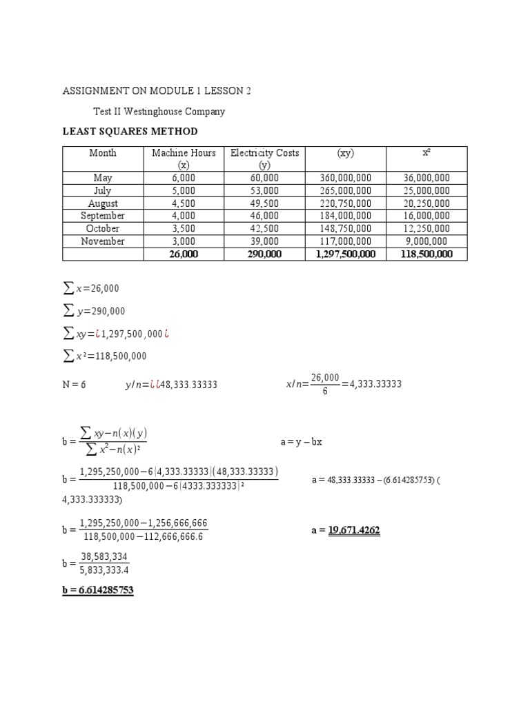 Least Squares Method Analysis | PDF