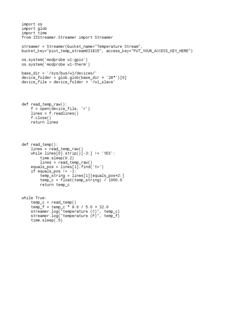 Raspberry Pi Temperature Logger Script | PDF
