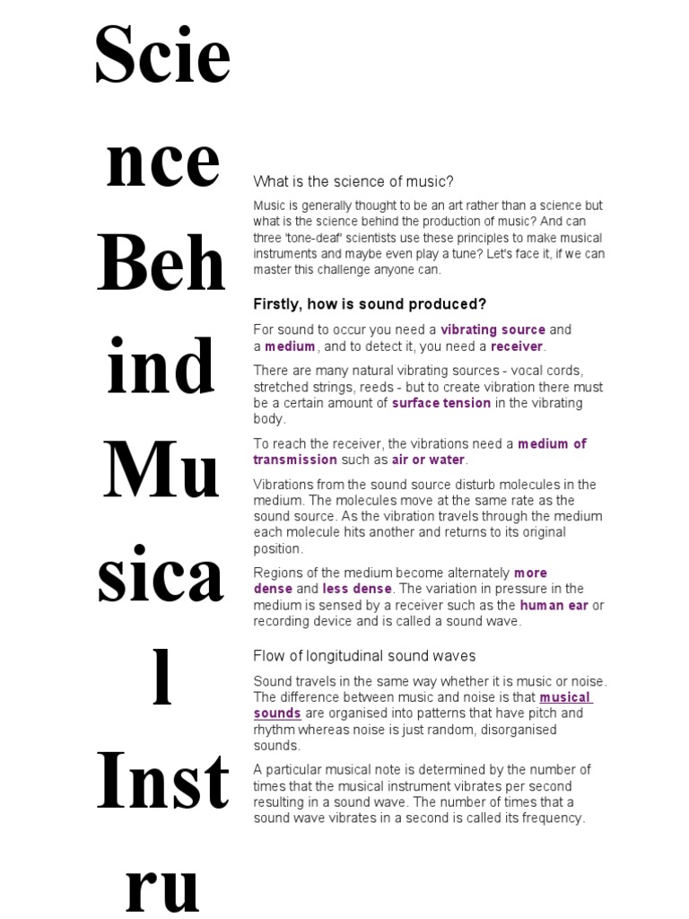 What Is The Science of Music? Firstly, How Is Sound Produced? PDF