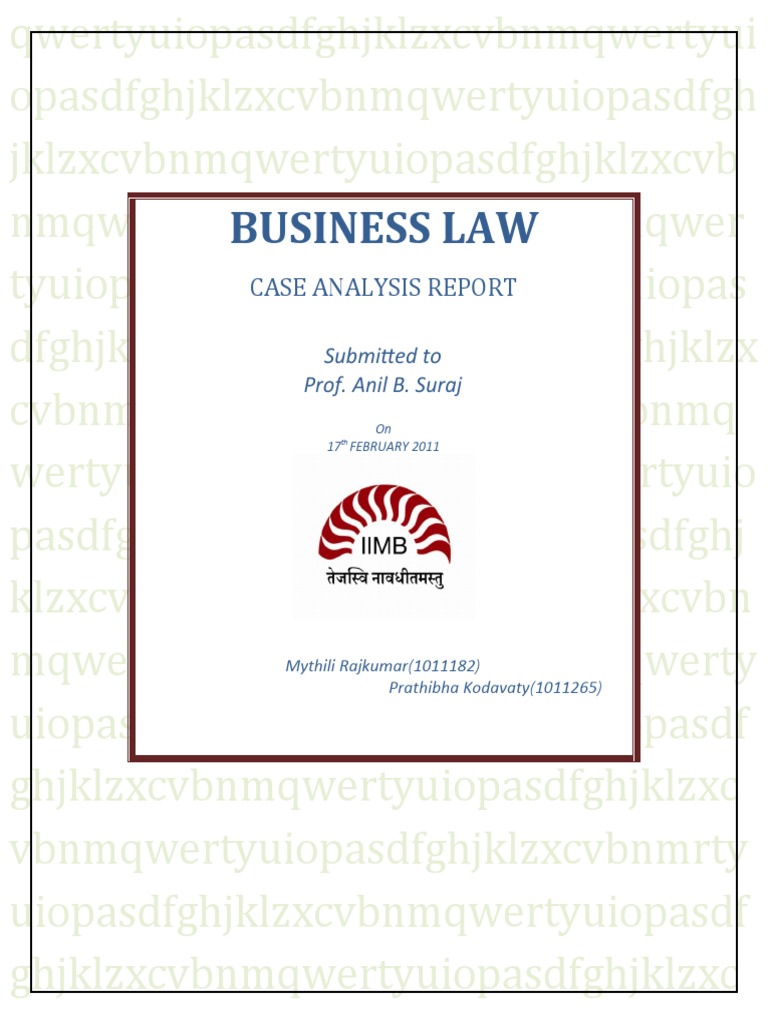 Business Law Case Analysis Report PDF Constitution Justice