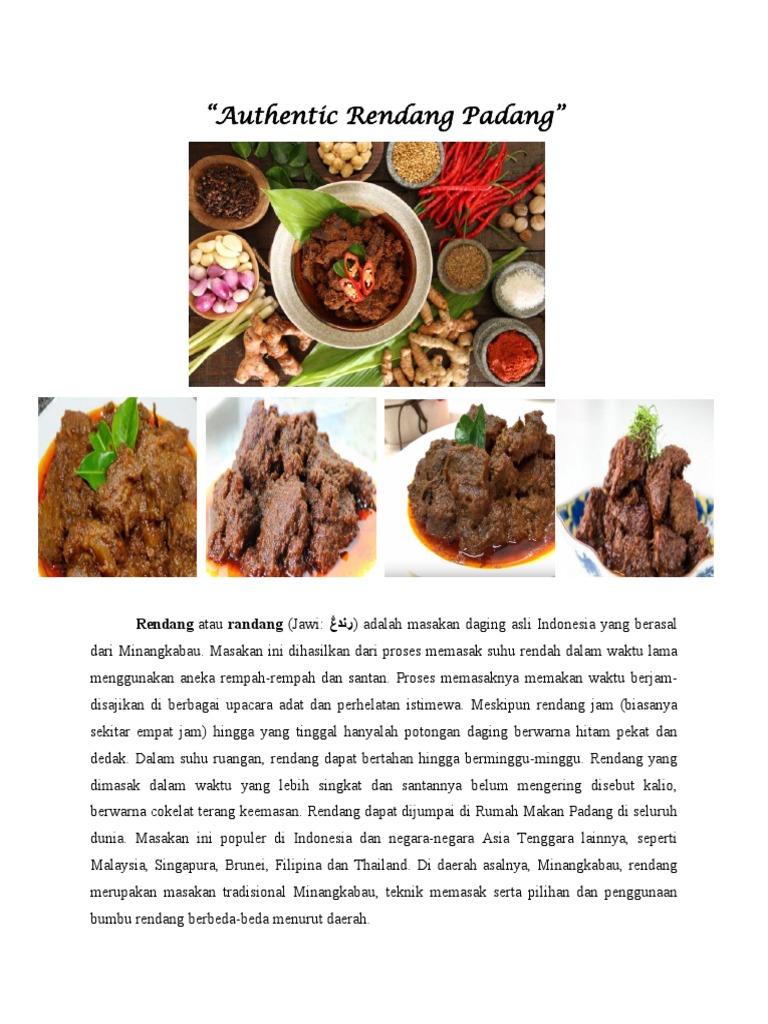 Authentic Rendang Padang | PDF