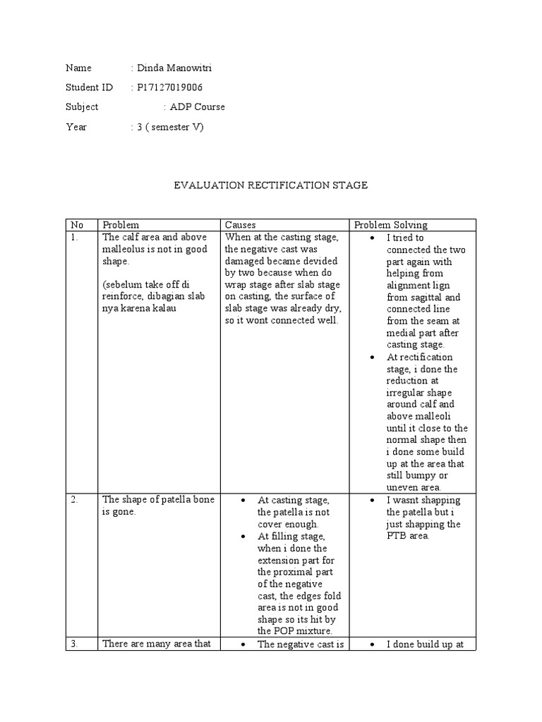 Evaluation of ADP Course Rectification Issues | PDF | Anatomical Terms ...