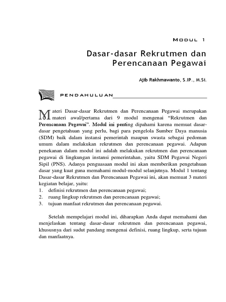 Dasar Rekrutmen dan Perencanaan Pegawai | PDF