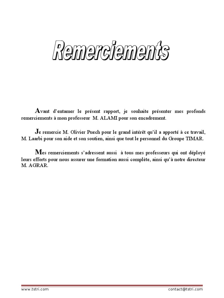 Rapport de Stage Timar