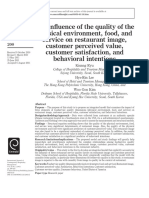 The Influence of The Quality of The Physical Environment, Food, and Service On Restaurant Image, Customer Perceived Value, Customer Satisfaction, and Behavioral Intentions
