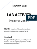 LAB ACTIVITY Projectile Motion
