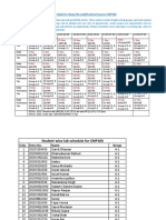 Time Table For Doing The Lab/Practical Course CMP100