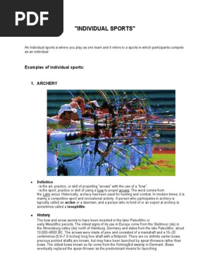Study Guide INDIVIDUAL, DUAL AND TEAM SPORTS
