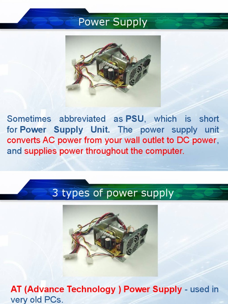 Power Supply Unit: Functions & Parts | PDF | Computer Architecture ...