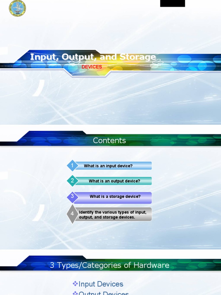 LESSON 3 - Parts and Function (Input, Output, Storage Devices) | PDF ...