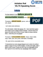 Before Plural & Uncountable Nouns: The Zero Article