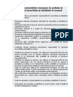 Lista Documentelor Necesare La Unitate La Capitolul Securitate Şi Sănătate În Muncă