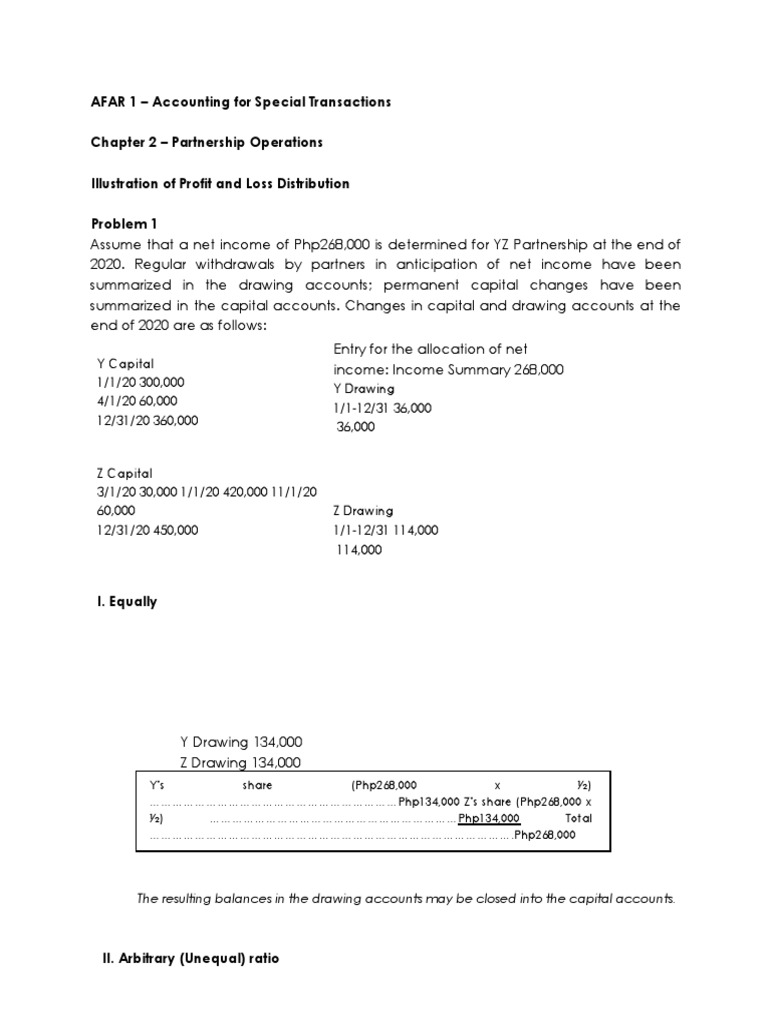 Partnership Accounting: Profit Allocation | PDF | Income Statement ...