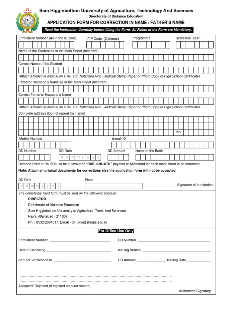 Name Correction Form Download Free PDF Notary Public Authentication