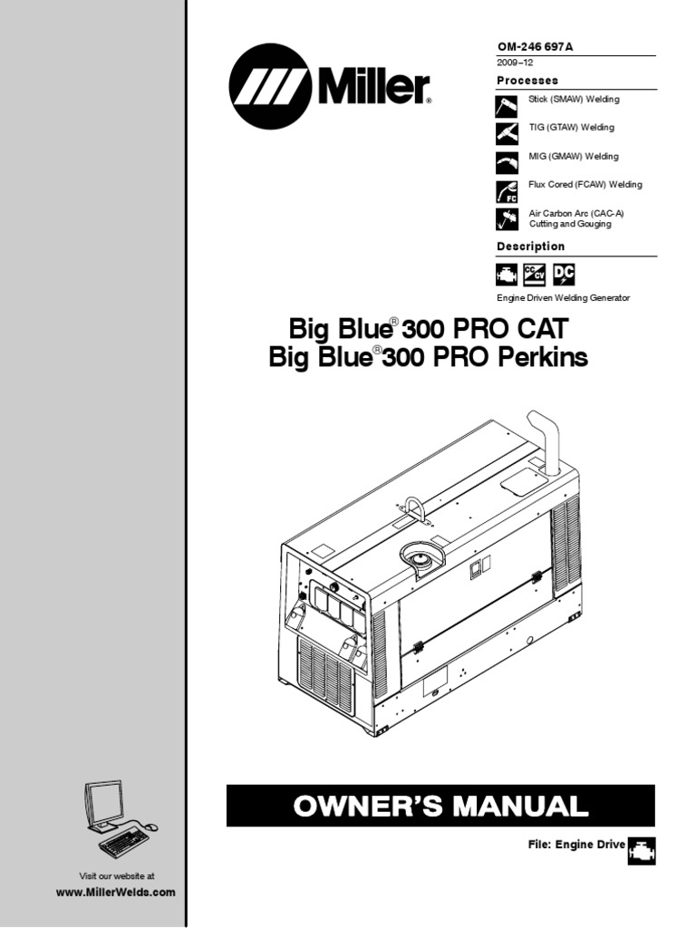 MILLER Big Blue 300 PRO CAT Big Blue 300 PRO Perkins PDF Welding