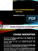 ENT300 Fundamentals of Entrepreneurship Course Overview