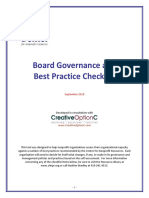 Board Governance and Best Practice Checklist: September 2018