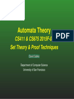 Automata Theory: CS411 & CS675 2015F-01 Set Theory & Proof Techniques