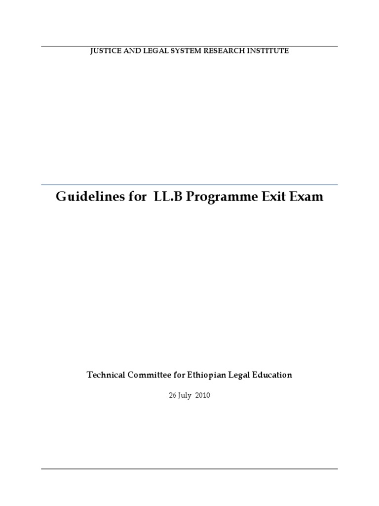 LL.B Exit Exam Guidelines for Ethiopia | PDF | Test (Assessment ...