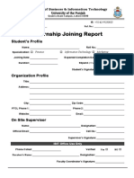 Internship Joining Report: Student's Profile