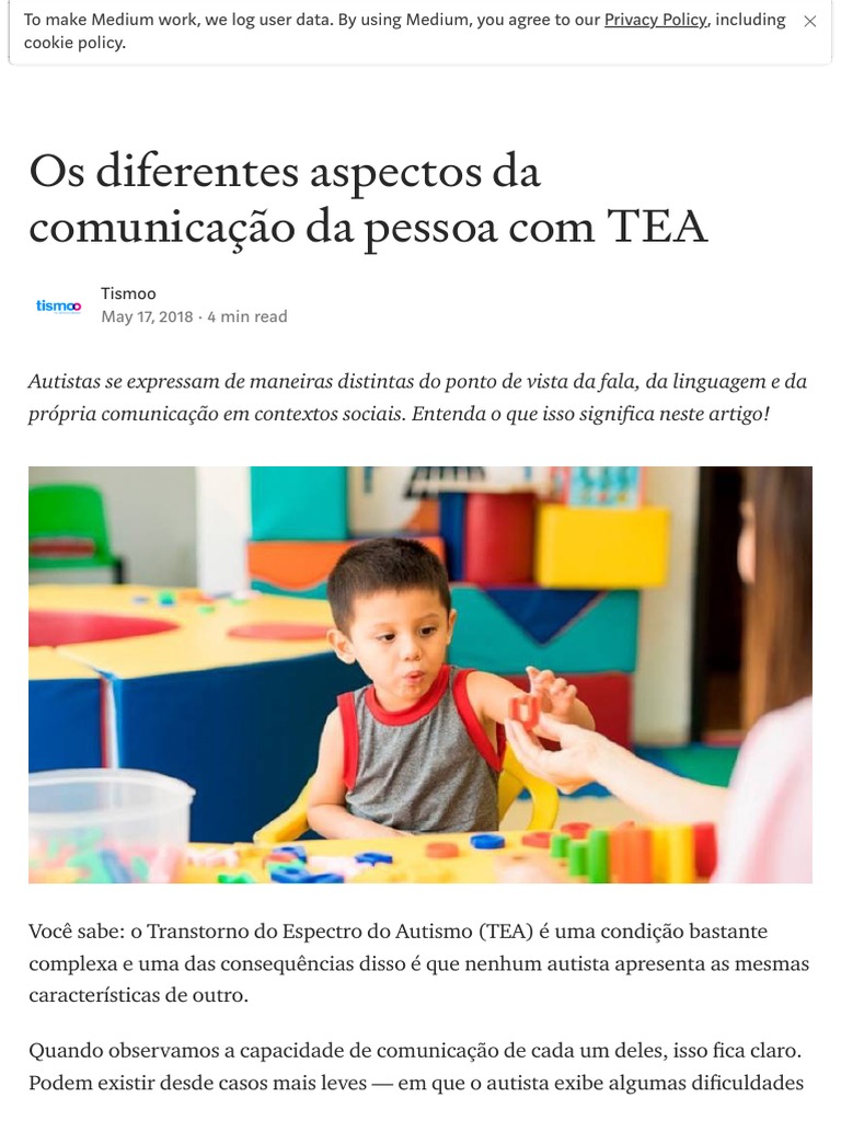 Aspectos da Comunicação no TEA | PDF | Autismo | Comunicação