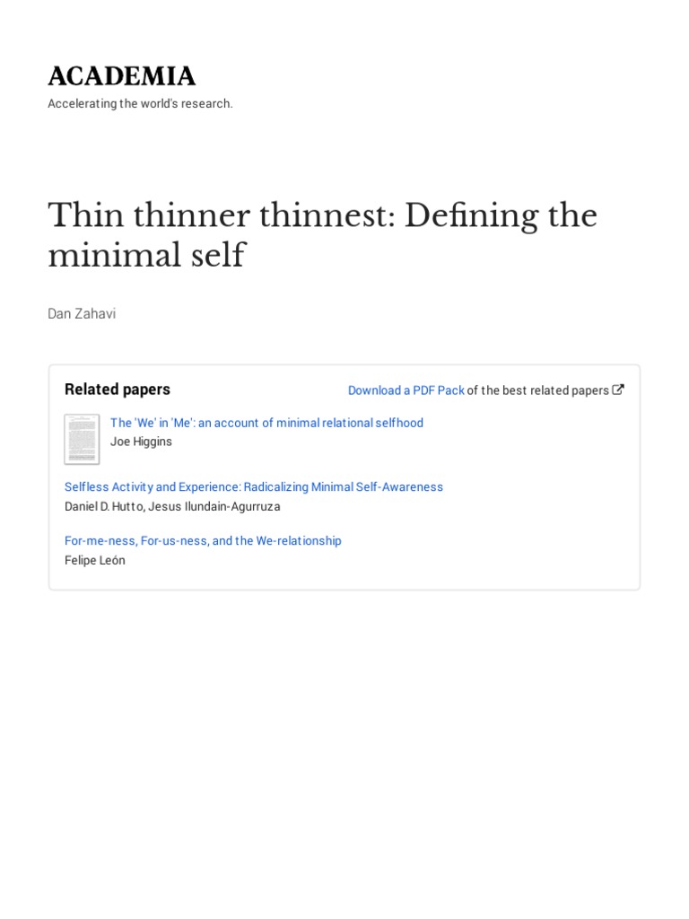 Thin Thinner Thinnest With Cover Page v2 PDF Self Consciousness