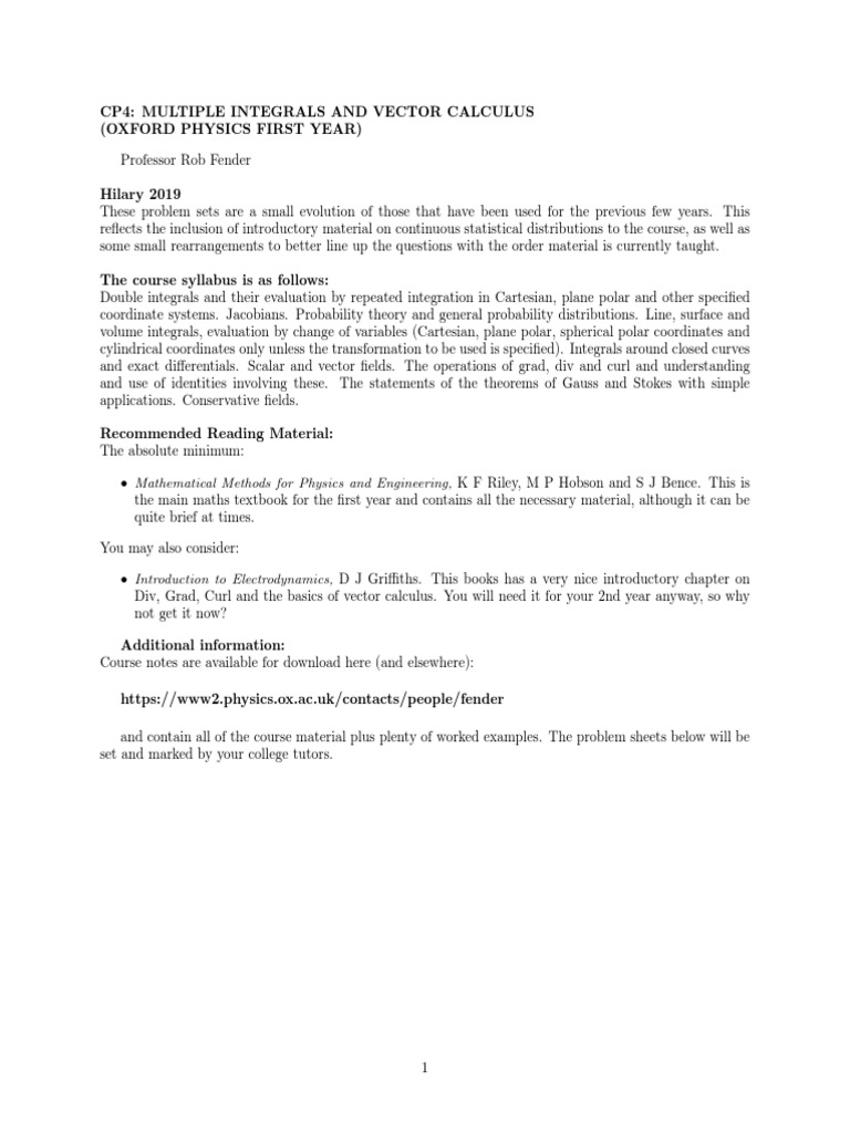 Calculus Questions2019 Pdf Integral Sphere