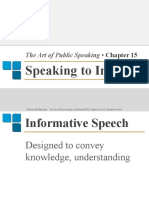 Speaking To Inform: The Art of Public Speaking